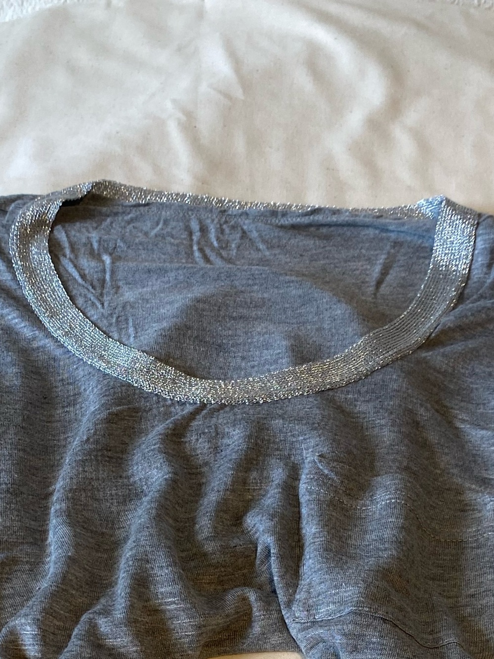 Calvin Klein Heather Gray Tee with Subtle Shimmer